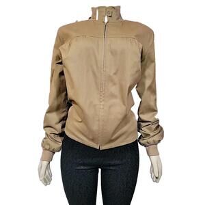 GAP Women's Size M Tan Bomber Full Zip Inner Pocket Lined Jacket NEW #6